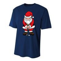 Christmas Golf Shirt Santa Claus Swing Funny Golf Tee Performance Sprint T-Shirt