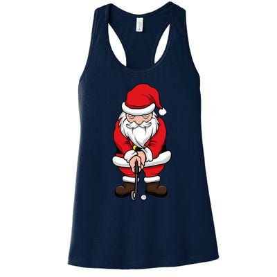 Christmas Golf Shirt Santa Claus Swing Funny Golf Tee Women's Racerback Tank