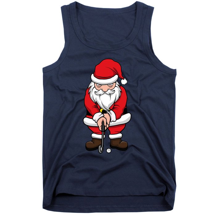 Christmas Golf Shirt Santa Claus Swing Funny Golf Tee Tank Top