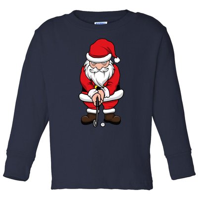 Christmas Golf Shirt Santa Claus Swing Funny Golf Tee Toddler Long Sleeve Shirt