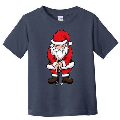 Christmas Golf Shirt Santa Claus Swing Funny Golf Tee Toddler T-Shirt