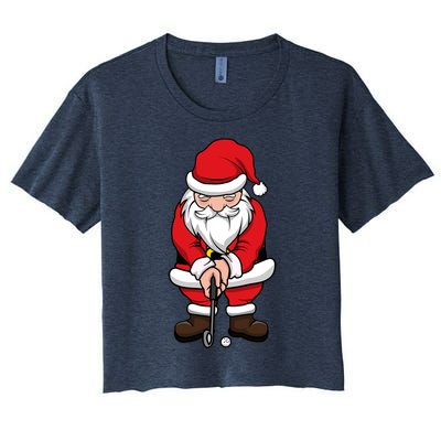 Christmas Golf Shirt Santa Claus Swing Funny Golf Tee Women's Crop Top Tee