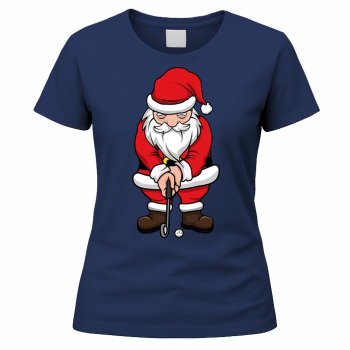 Christmas Golf Shirt Santa Claus Swing Funny Golf Tee Women's T-Shirt