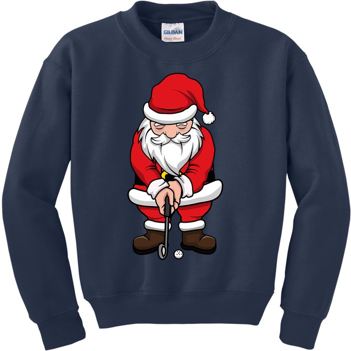 Christmas Golf Shirt Santa Claus Swing Funny Golf Tee Kids Sweatshirt