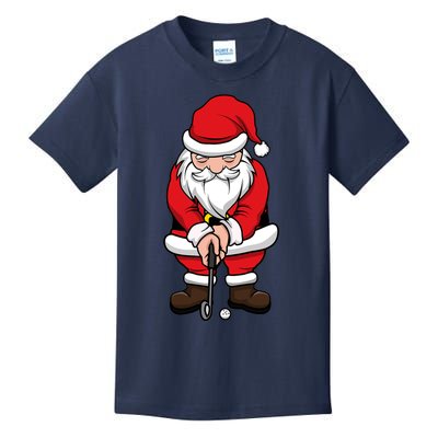 Christmas Golf Shirt Santa Claus Swing Funny Golf Tee Kids T-Shirt