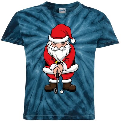 Christmas Golf Shirt Santa Claus Swing Funny Golf Tee Kids Tie-Dye T-Shirt