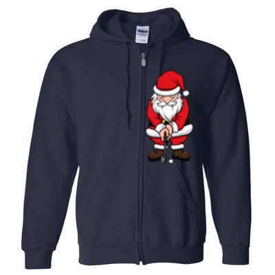 Christmas Golf Shirt Santa Claus Swing Funny Golf Tee Full Zip Hoodie