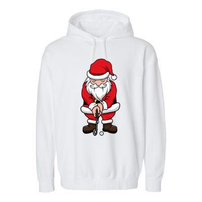 Christmas Golf Shirt Santa Claus Swing Funny Golf Tee Garment-Dyed Fleece Hoodie