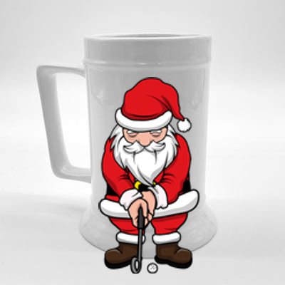 Christmas Golf Shirt Santa Claus Swing Funny Golf Tee Beer Stein