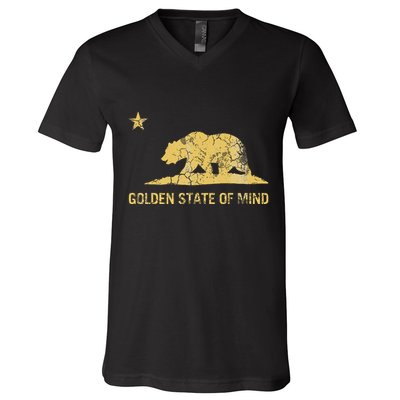 California Golden State Of Mind Retro Fade V-Neck T-Shirt