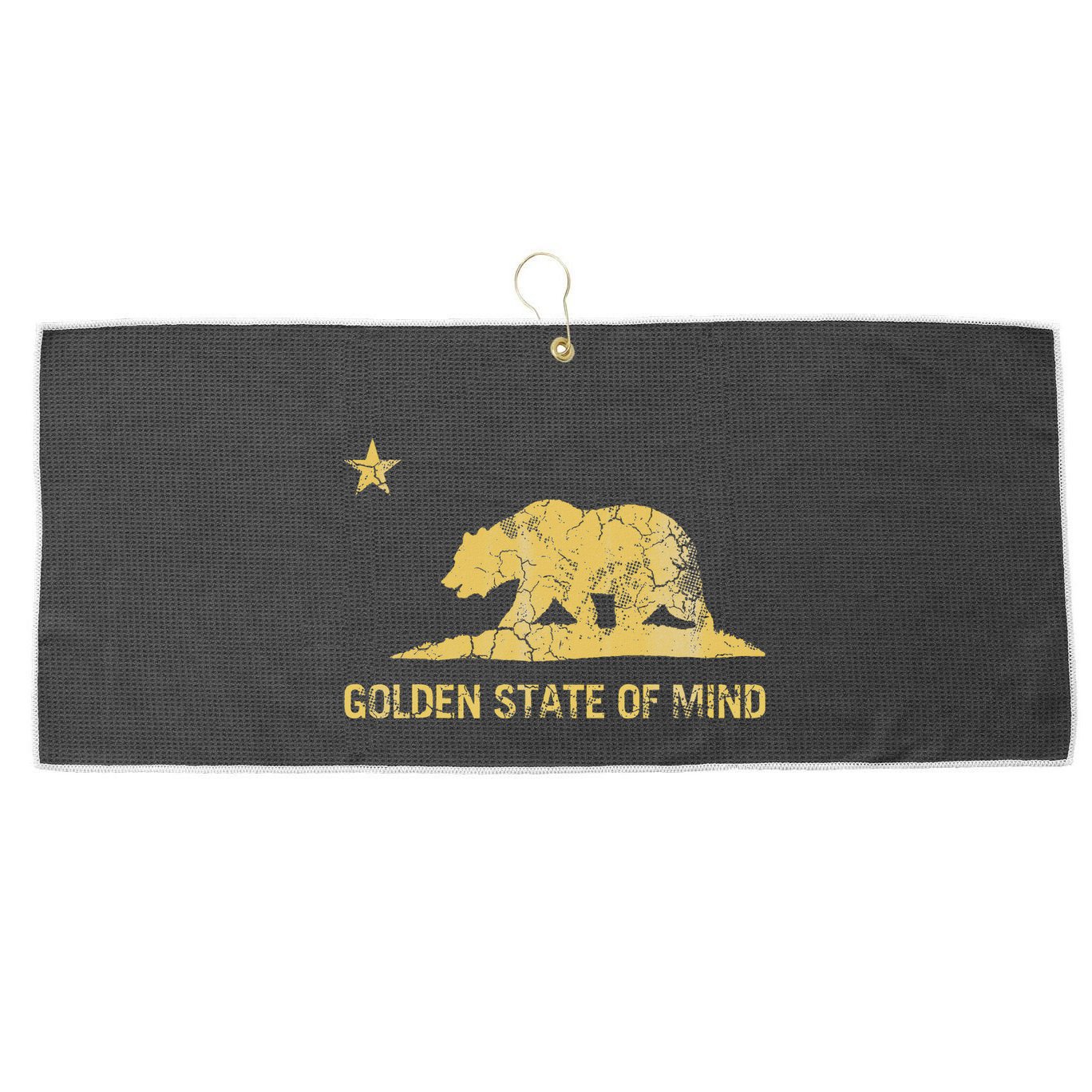 California Golden State Of Mind Retro Fade Large Microfiber Waffle Golf Towel