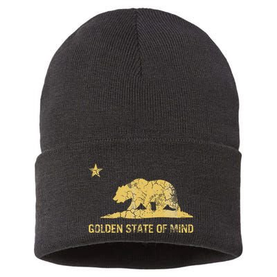 California Golden State Of Mind Retro Fade Sustainable Knit Beanie