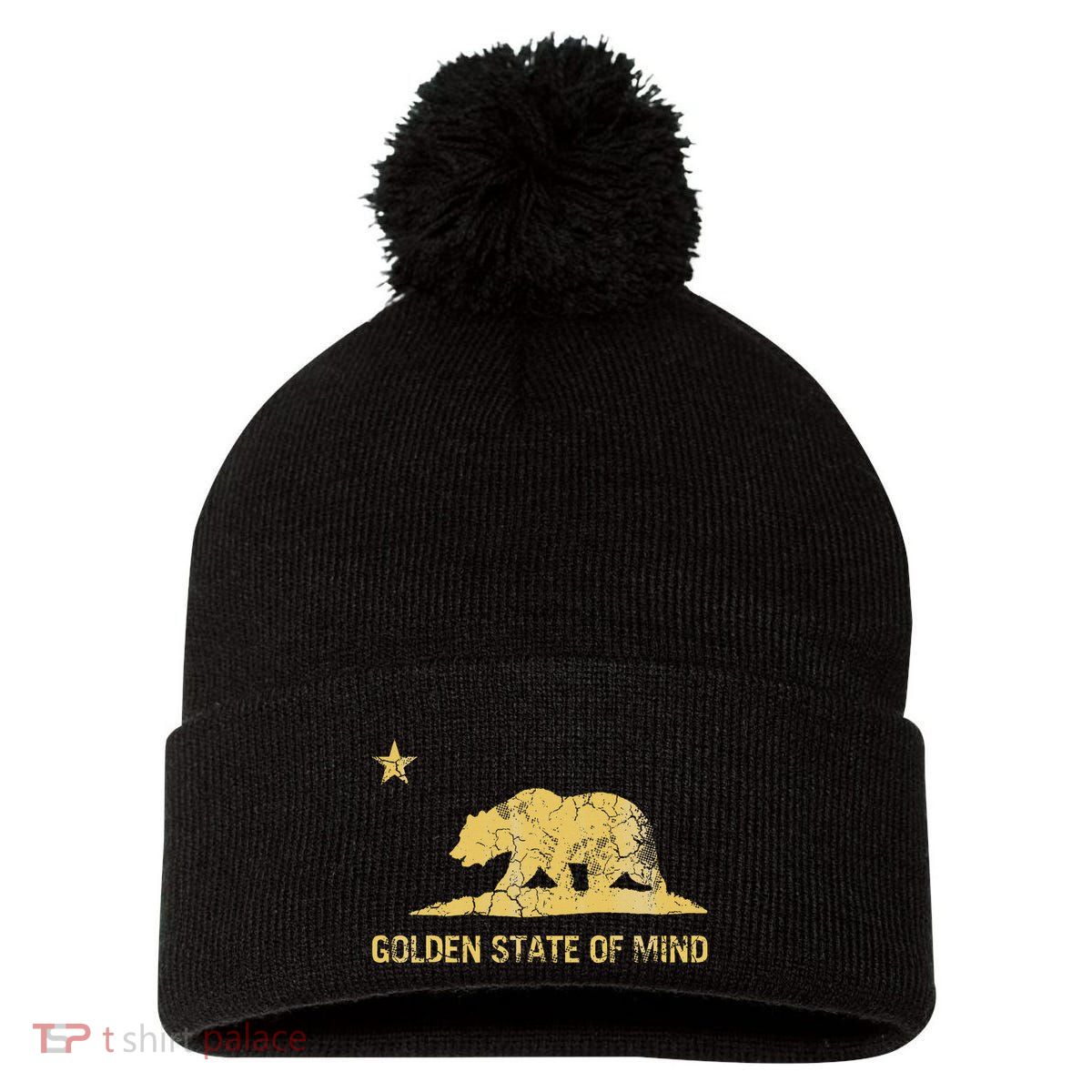 California Golden State Of Mind Retro Fade Pom Pom 12in Knit Beanie