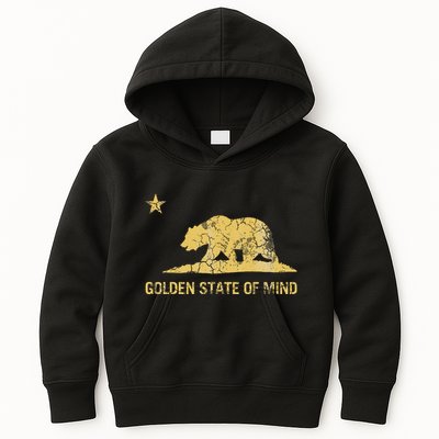 California Golden State Of Mind Retro Fade Kids Hoodie
