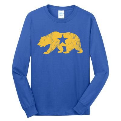 California Golden State Bear Vintage Distressed Graphic Gift Tall Long Sleeve T-Shirt