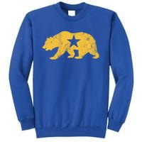 California Golden State Bear Vintage Distressed Graphic Gift Tall Sweatshirt