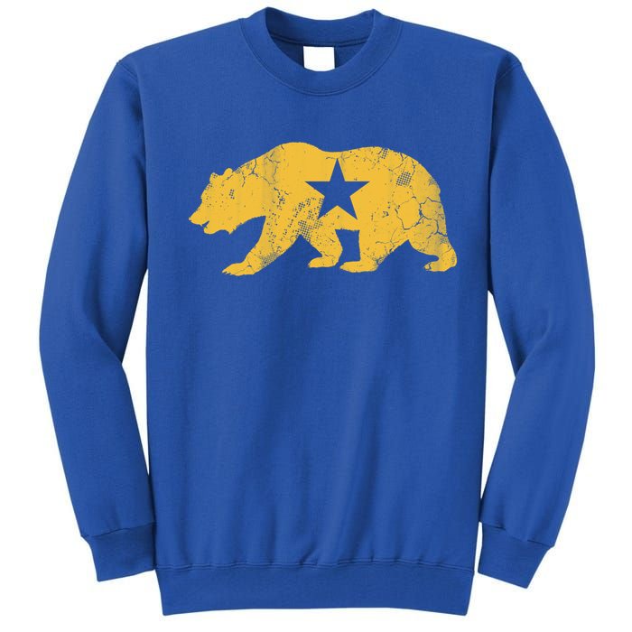 California Golden State Bear Vintage Distressed Graphic Gift Tall Sweatshirt