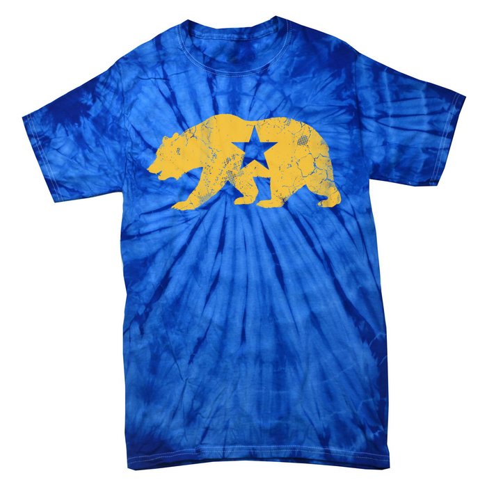 California Golden State Bear Vintage Distressed Graphic Gift Tie-Dye T-Shirt