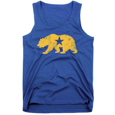 California Golden State Bear Vintage Distressed Graphic Gift Tank Top