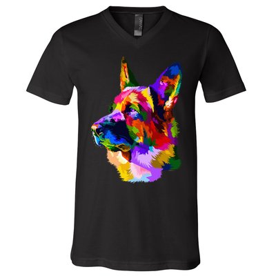 Colorful German Shepherd German Shepherd Dog Owner V-Neck T-Shirt