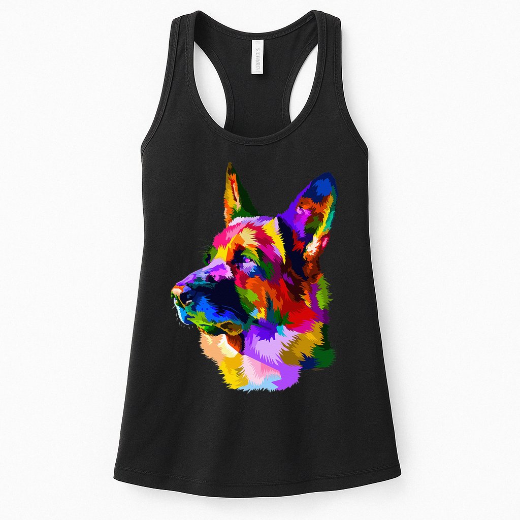 Colorful German Shepherd German Shepherd Dog Owner Womens Tank Top