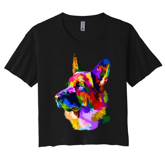 Colorful German Shepherd German Shepherd Dog Owner Crop Top