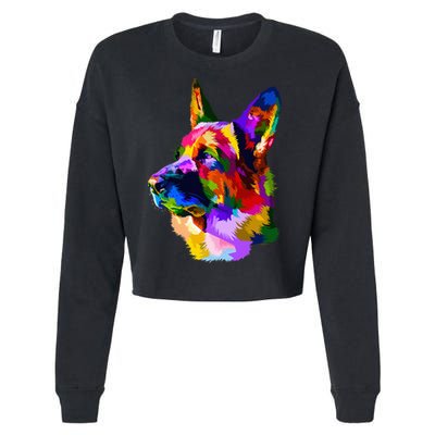 Colorful German Shepherd German Shepherd Dog Owner Cropped Pullover Crew