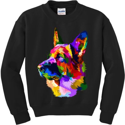 Colorful German Shepherd German Shepherd Dog Owner Kids Sweatshirt