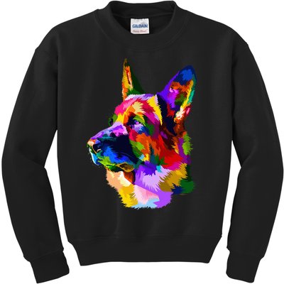 Colorful German Shepherd German Shepherd Dog Owner Kids Sweatshirt