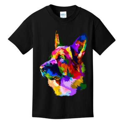 Colorful German Shepherd German Shepherd Dog Owner Kids T-Shirt