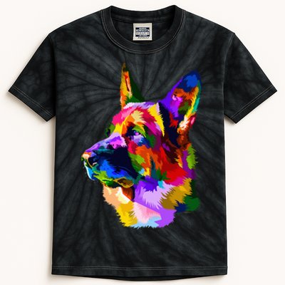 Colorful German Shepherd German Shepherd Dog Owner Kids Tie-Dye T-Shirt