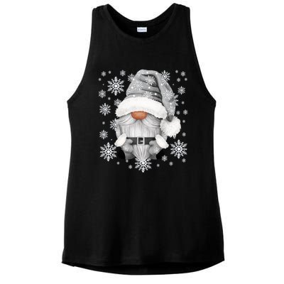 Cool Grey Santa Gnomie For Gothic And Emo With Winter Gnome Ladies PosiCharge Tri-Blend Wicking Tank