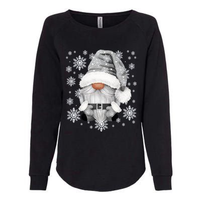 Cool Grey Santa Gnomie For Gothic And Emo With Winter Gnome Womens California Wash Sweatshirt