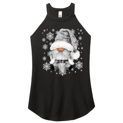 Cool Grey Santa Gnomie For Gothic And Emo With Winter Gnome Women's Perfect Tri Rocker Tank