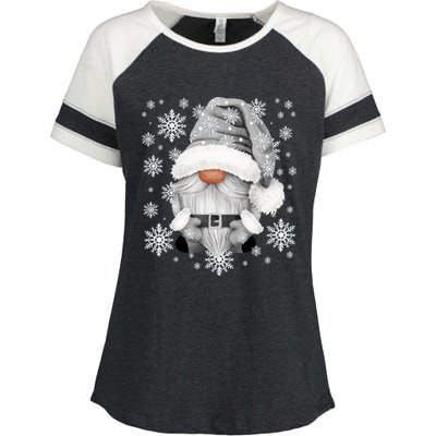 Cool Grey Santa Gnomie For Gothic And Emo With Winter Gnome Enza Ladies Jersey Colorblock Tee