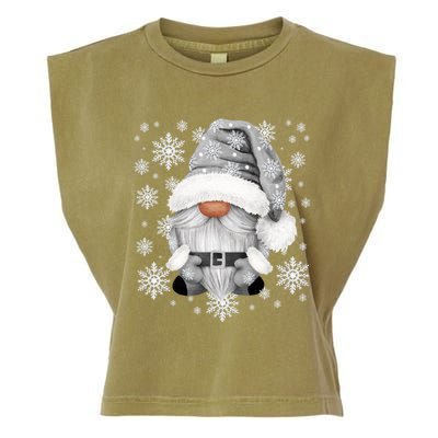 Cool Grey Santa Gnomie For Gothic And Emo With Winter Gnome Garment-Dyed Women's Muscle Tee