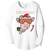 Christmas Goat Santa Xmas Farm Animal Farmer Women's Perfect Tri Tunic Long Sleeve Shirt