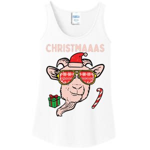 Christmas Goat Santa Xmas Farm Animal Farmer Ladies Essential Tank