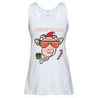 Christmas Goat Santa Xmas Farm Animal Farmer Ladies Essential Flowy Tank