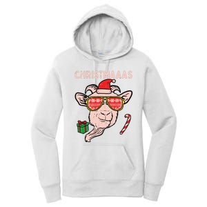 Christmas Goat Santa Xmas Farm Animal Farmer Women's Pullover Hoodie