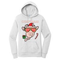 Christmas Goat Santa Xmas Farm Animal Farmer Women's Pullover Hoodie