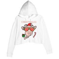 Christmas Goat Santa Xmas Farm Animal Farmer Crop Fleece Hoodie