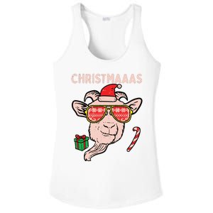 Christmas Goat Santa Xmas Farm Animal Farmer Ladies PosiCharge Competitor Racerback Tank