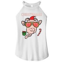 Christmas Goat Santa Xmas Farm Animal Farmer Women's Perfect Tri Rocker Tank