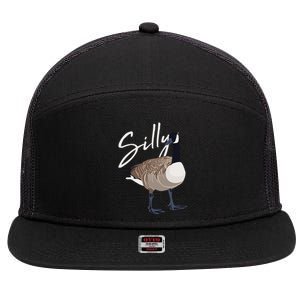 Canadian Goose Silly Goose Funny Cute Bird Hunter 7 Panel Mesh Trucker Snapback Hat