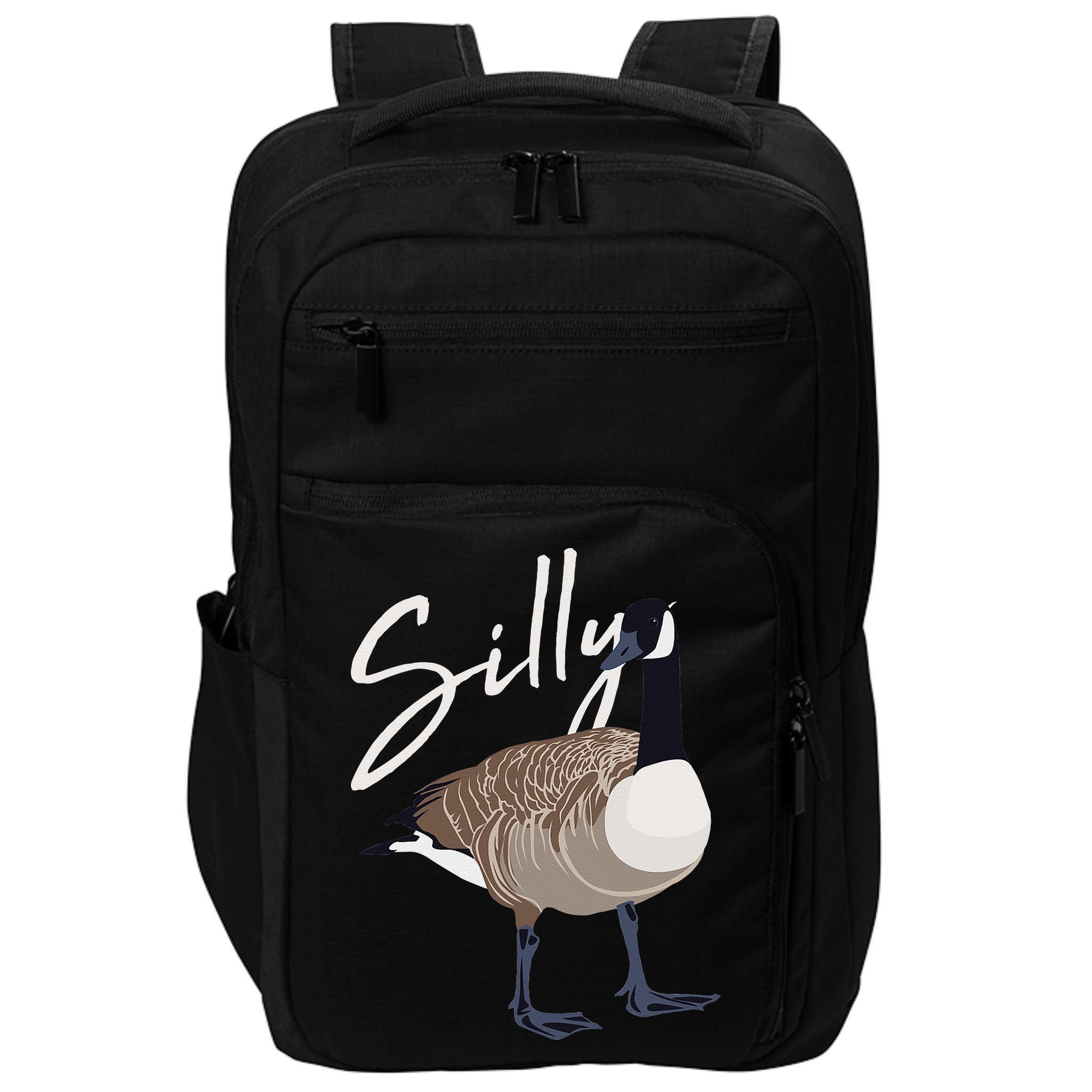 Canadian Goose Silly Goose Funny Cute Bird Hunter Impact Tech Backpack