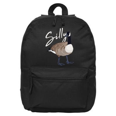 Canadian Goose Silly Goose Funny Cute Bird Hunter 16 in Basic Backpack