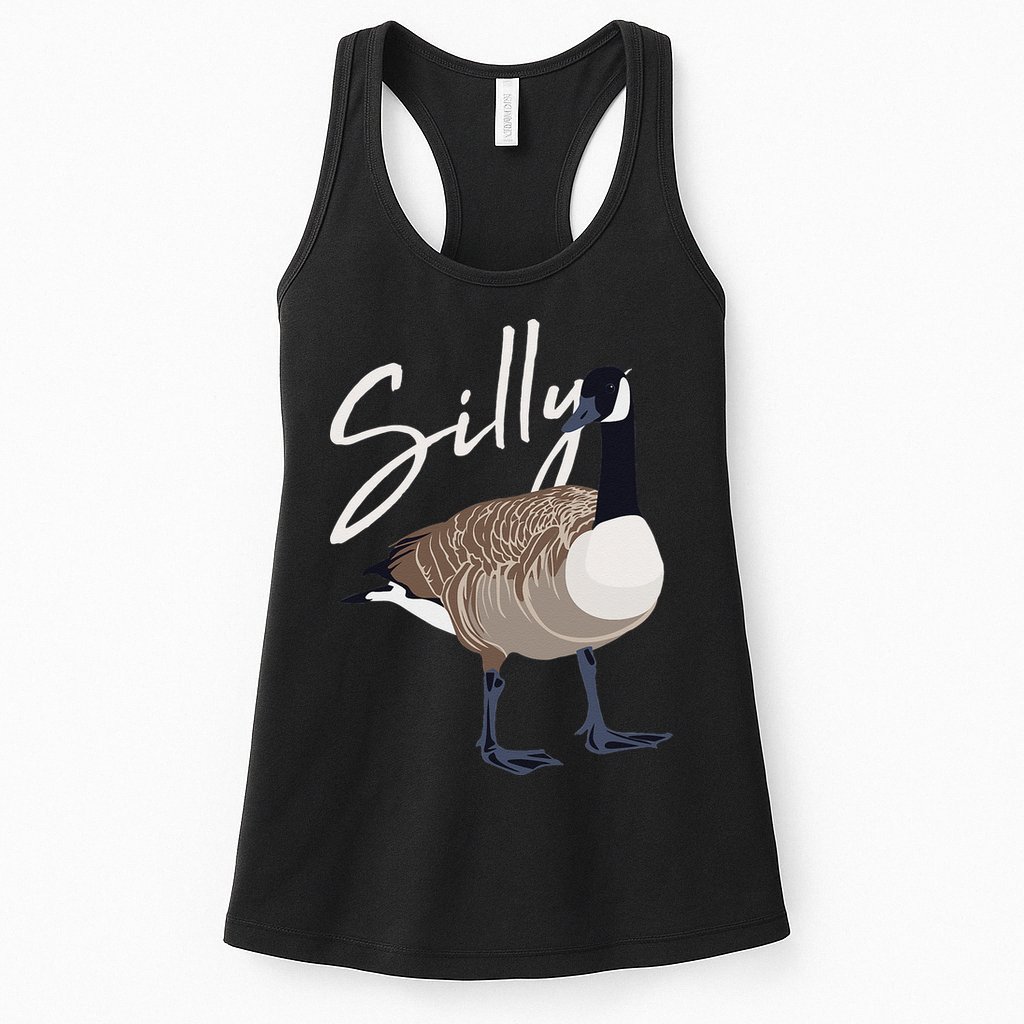Canadian Goose Silly Goose Funny Cute Bird Hunter Womens Tank Top