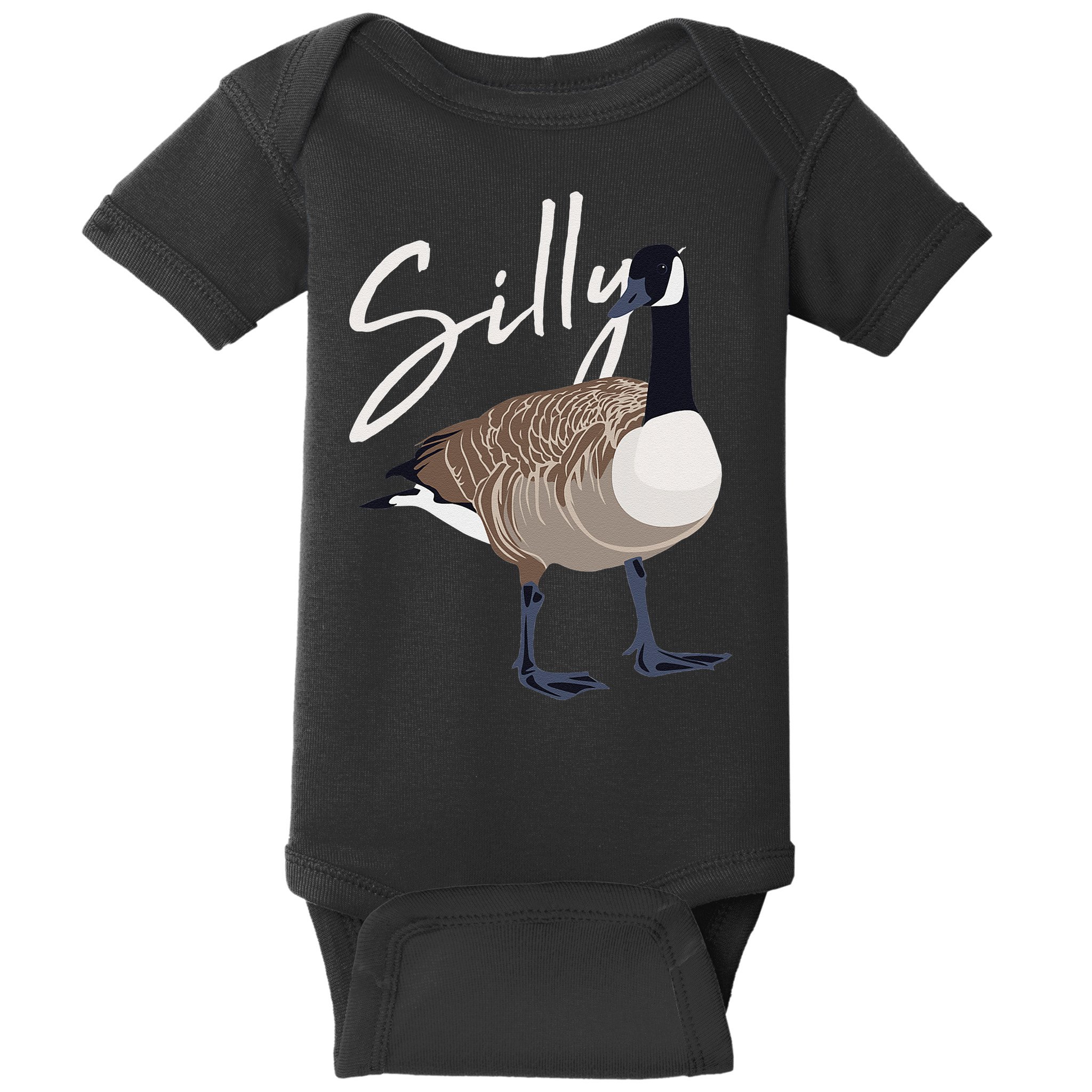 Canadian Goose Silly Goose Funny Cute Bird Hunter Baby Bodysuit