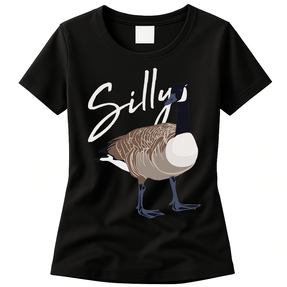 Canadian Goose Silly Goose Funny Cute Bird Hunter Womens T-Shirt